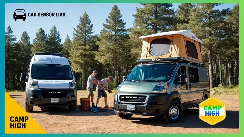 Best Roof Tents for Ram Promaster Camping in forest setting