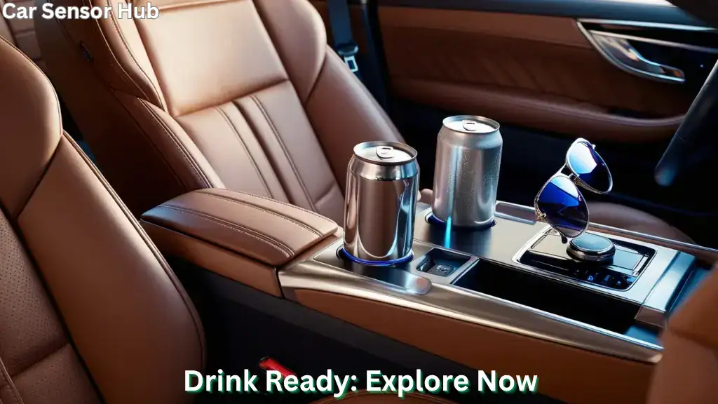 Car Seat Gap Fillers With Cup Holder installed in a car interior