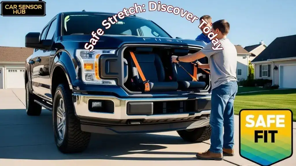 Seatbelt extender connected to Ford F-150 buckle for added comfort