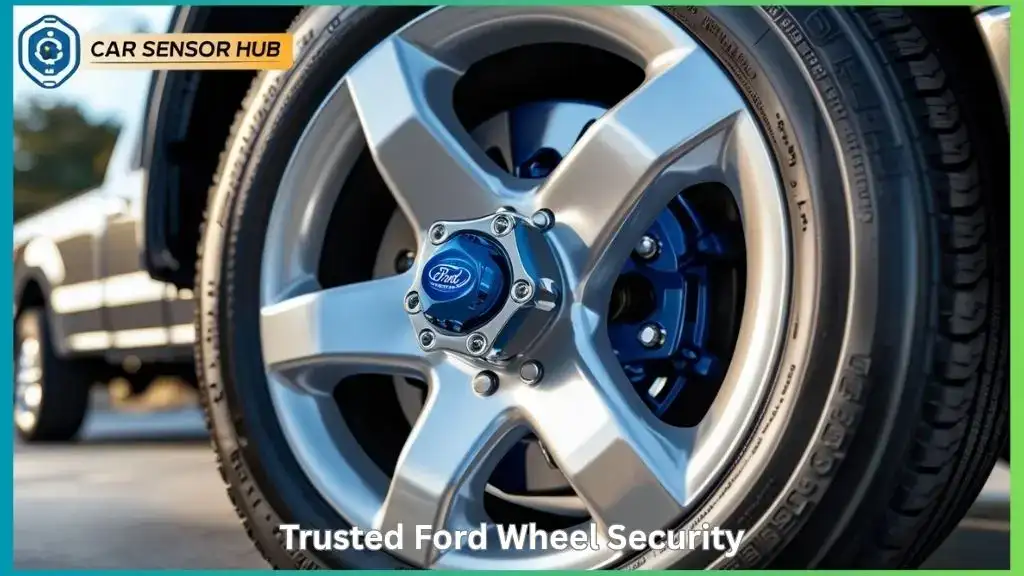 Ford F-150 wheel with locking lug nuts installed