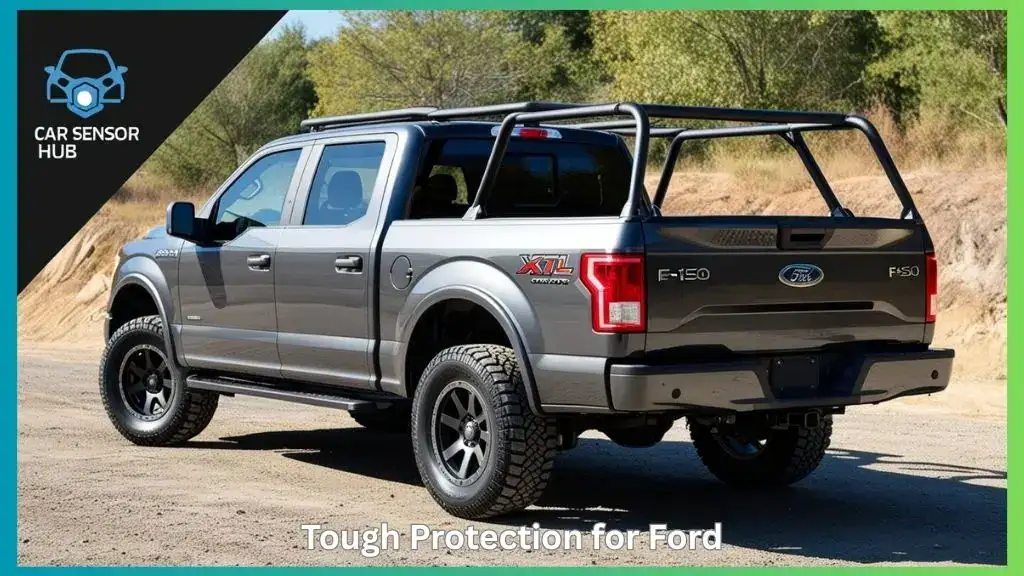 Ford F-150 with black XTL roll bar installed behind the cab