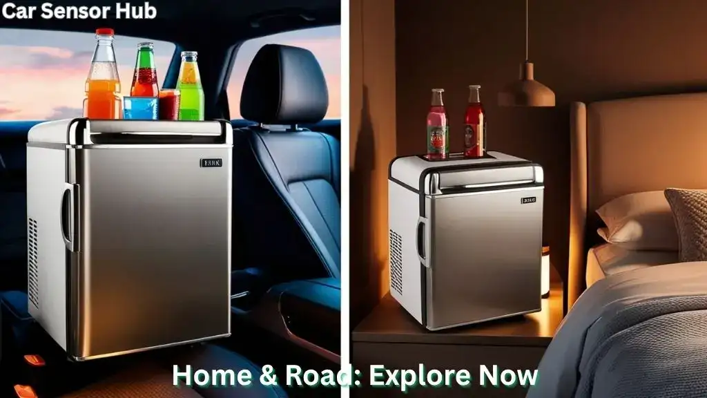 Compact mini fridge used in a car and bedroom
