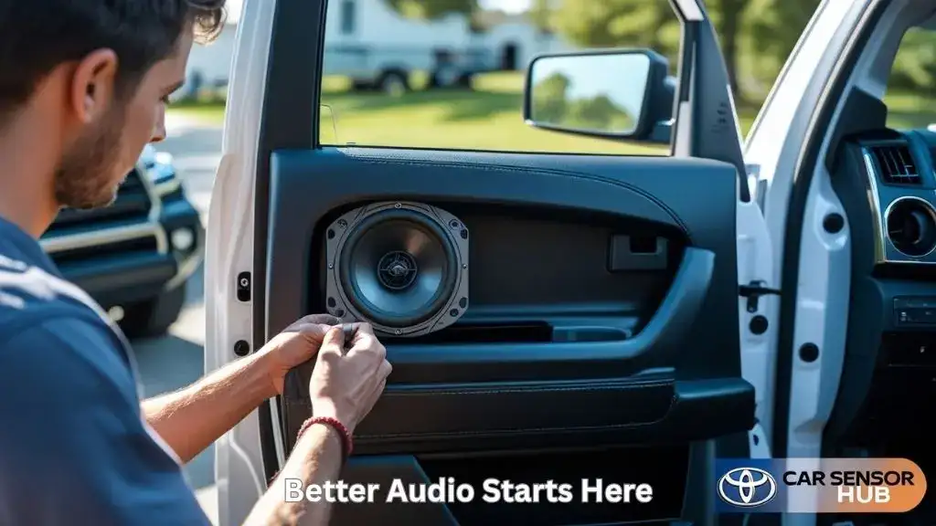 Installing plug-and-play speaker upgrade kit in Toyota Tacoma