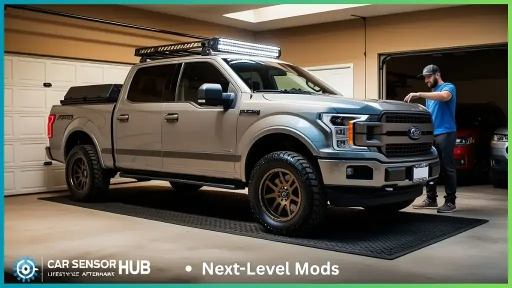 Modified Ford F-150 Lightning with aftermarket accessories