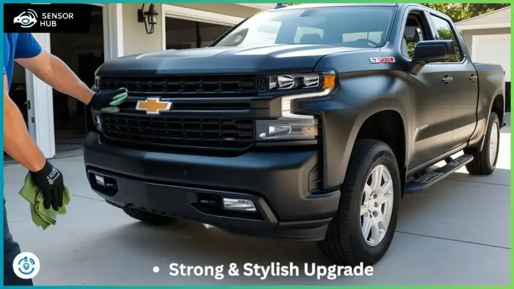 Chevrolet Silverado 1500 with a new matte black front bumper replacement