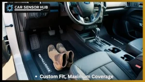 Ford Explorer interior with custom‑fit all‑weather floor mats