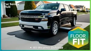 Chevrolet Silverado 1500 at driveway with floor mats being installed, showcasing Where to Buy Chevrolet Silverado 1500 Floor Mats.