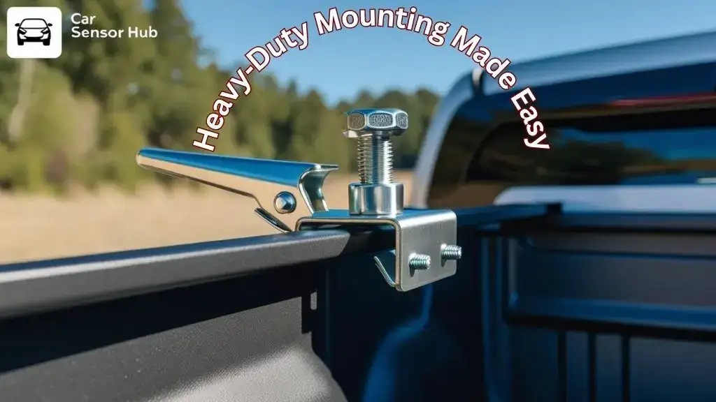 Stainless steel bed rail T‑nuts installed on Toyota Tacoma bed rail with tie‑down cleat