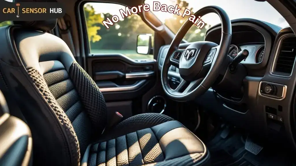 Ram 2500 driver seat with ergonomic memory foam cushion installed
