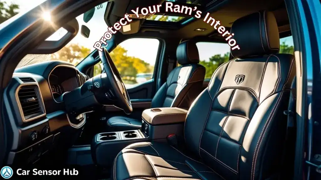 Ram 2500 interior with premium leather seat covers installed