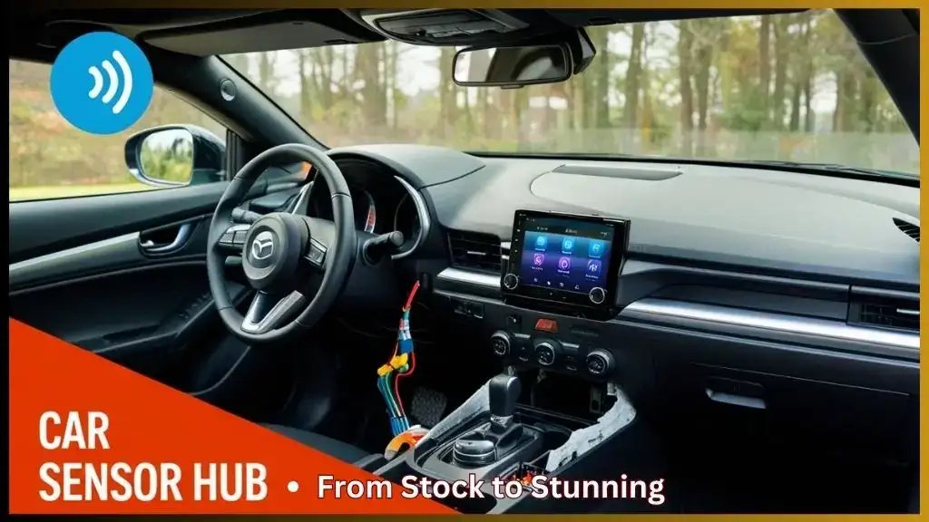 Mazda5 GT dashboard with new touchscreen stereo being installed