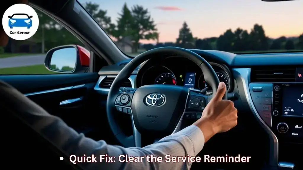 Driver resetting maintenance light on Toyota Camry dashboard