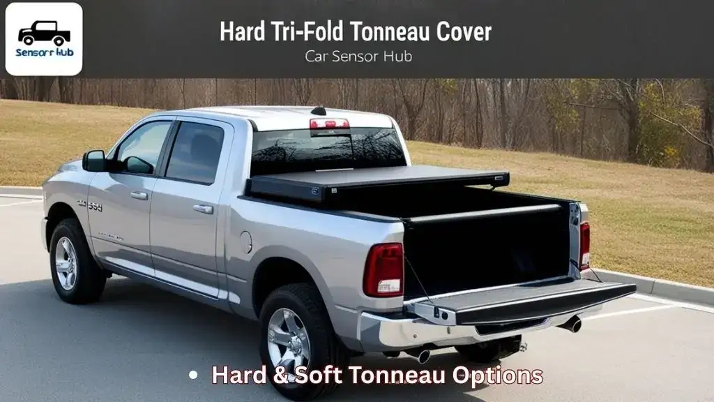 Ram 2500 with hard tri‑fold tonneau cover installed