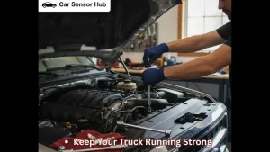 Person replacing spark plugs on Ford F-250 engine in garage