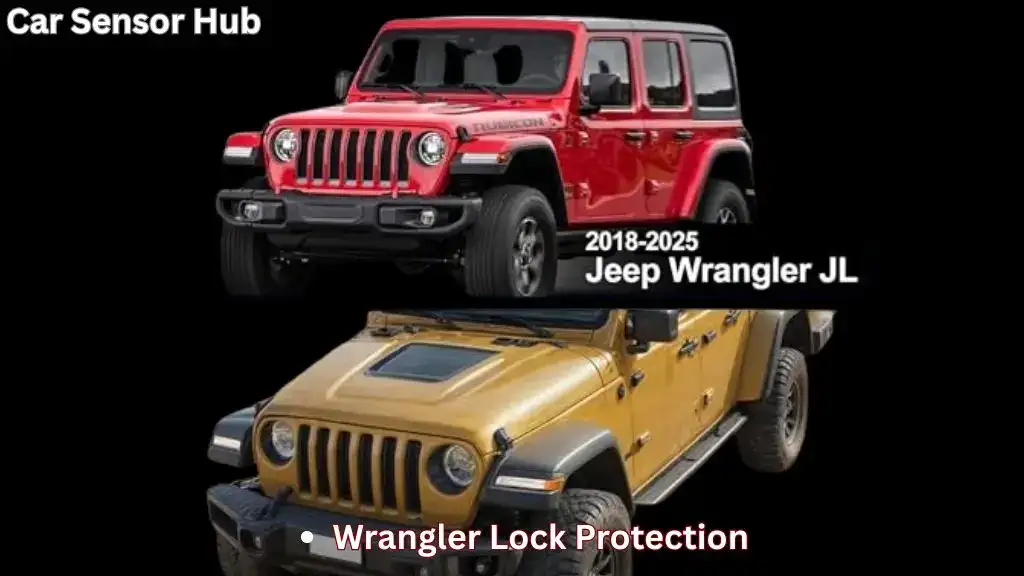 Close-up of Jeep Wrangler keyhole cover showing durable door lock protection accessory