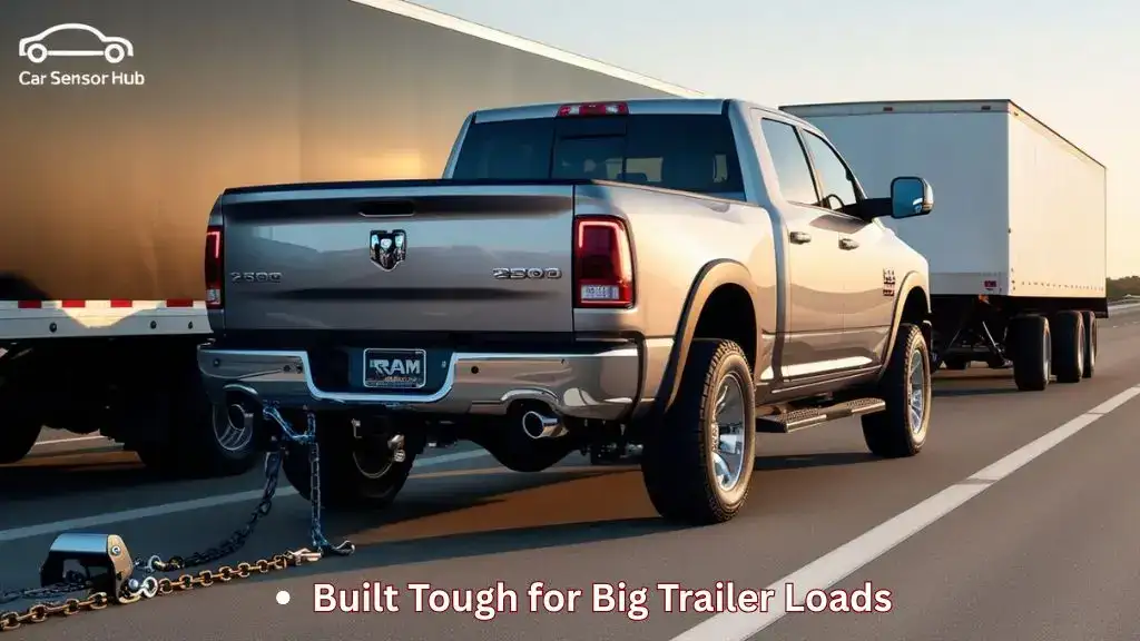 Ram 2500 with a class 5 2.5″ receiver heavy duty trailer hitch and trailer hookup