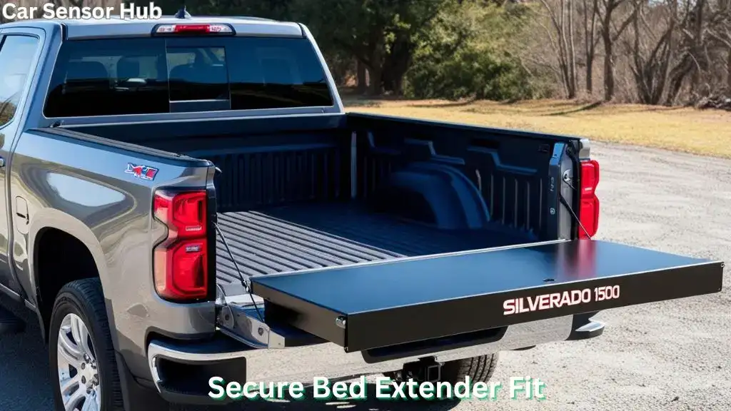 Bed Extender for Silverado 1500 Cargo Space installed with tailgate down, expanding hauling capacity.