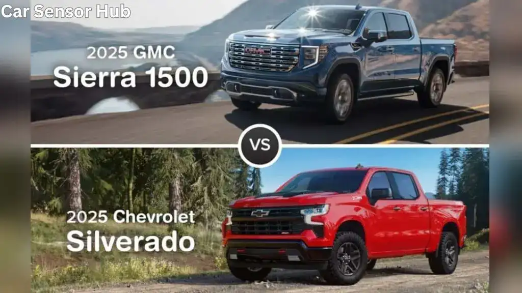 Chevy Silverado 1500 Vs GMC Sierra 1500 parked side-by-side on test track