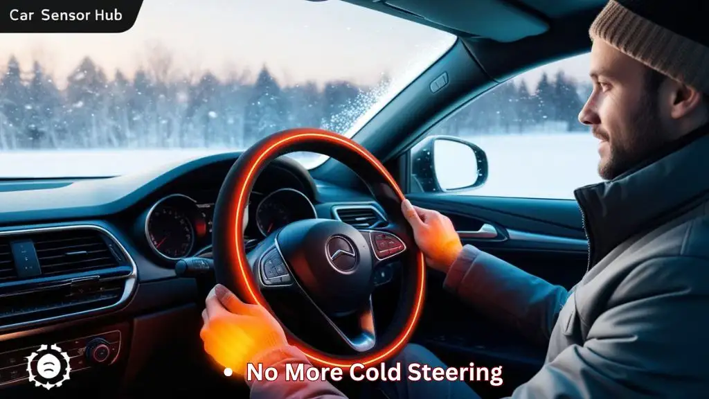 Wireless heated steering wheel cover providing warmth and comfort in winter