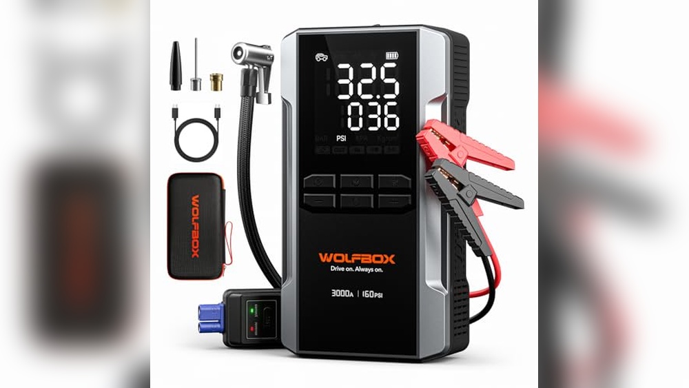 WOLFBOX Jump Starter with Air Compressor