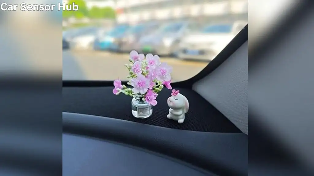 Minimalist car dashboard with compact low-profile decorations and clean interior styling