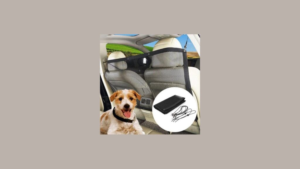 A neatly organized Ford Fusion backseat featuring a convenient pet organizer caddy.