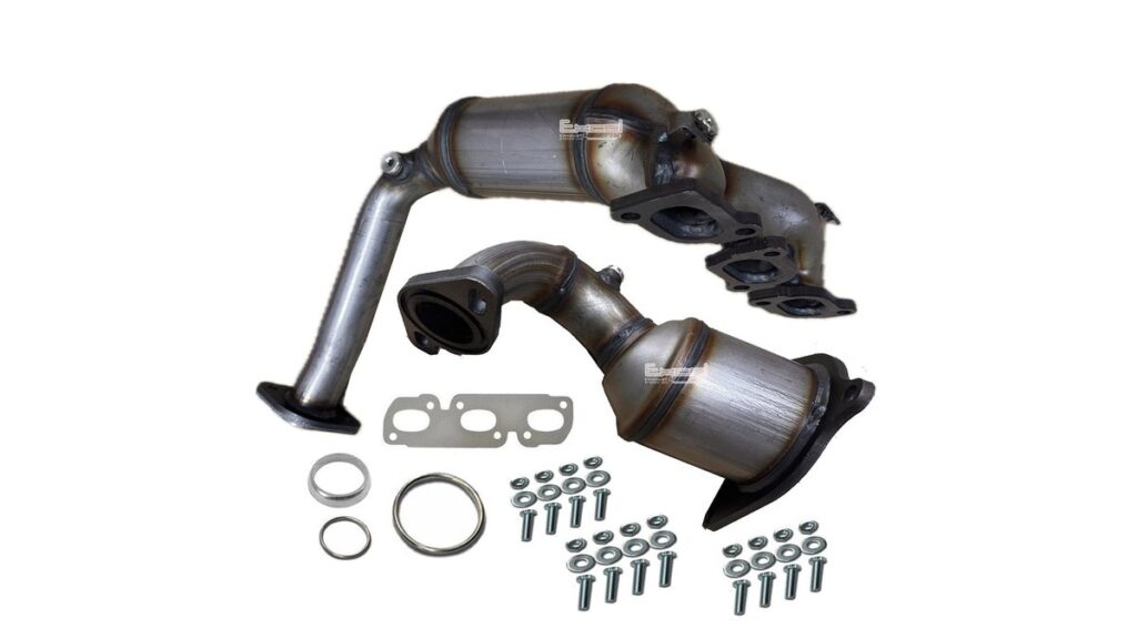 Catalytic converter anti-theft lock installed on Ford Fusion exhaust system