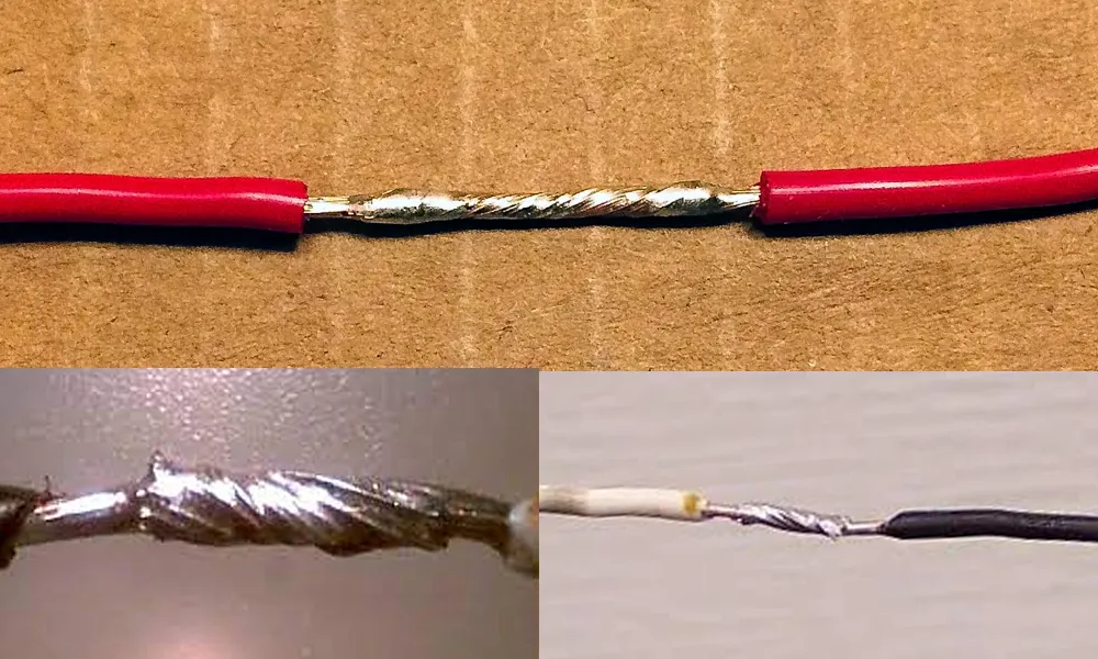 Comparison of crimped connector and soldered splice for automotive wire connections