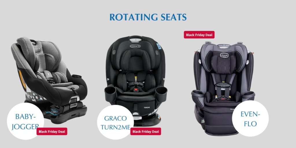 Modern infant car seat in a bright living room during Black Friday deals