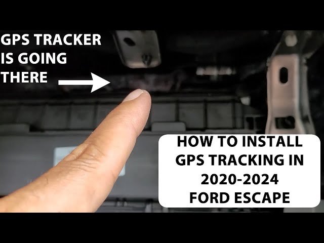 Small GPS tracking device hidden under the driver seat of a Ford Fusion.